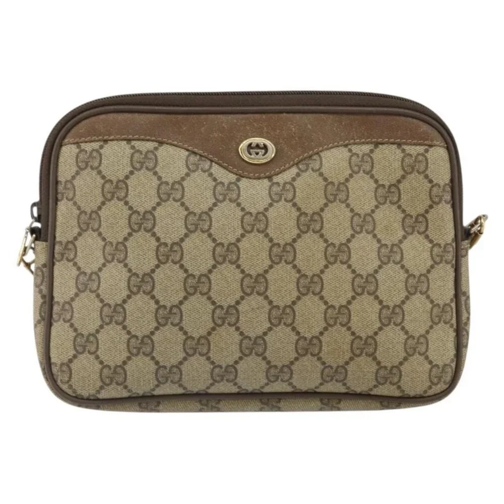 Authentic GUCCI GG Supreme Shoulder Bag PVC Beige Gold 56 02 068 - Picture 9 of 16